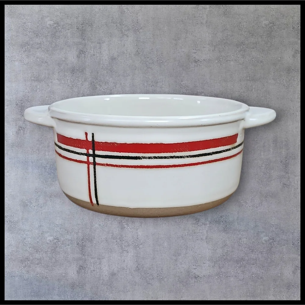 Hearth & Hand Magnolia 2023 Stoneware Holiday Plaid Stripe Ramekin Set Of 4